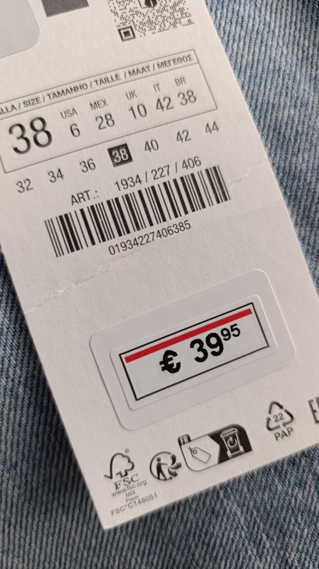 Jeans Zara Z1975 Talla 38