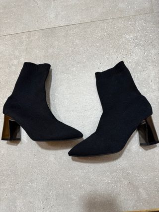 Botines calcetín tacón bloque negro
