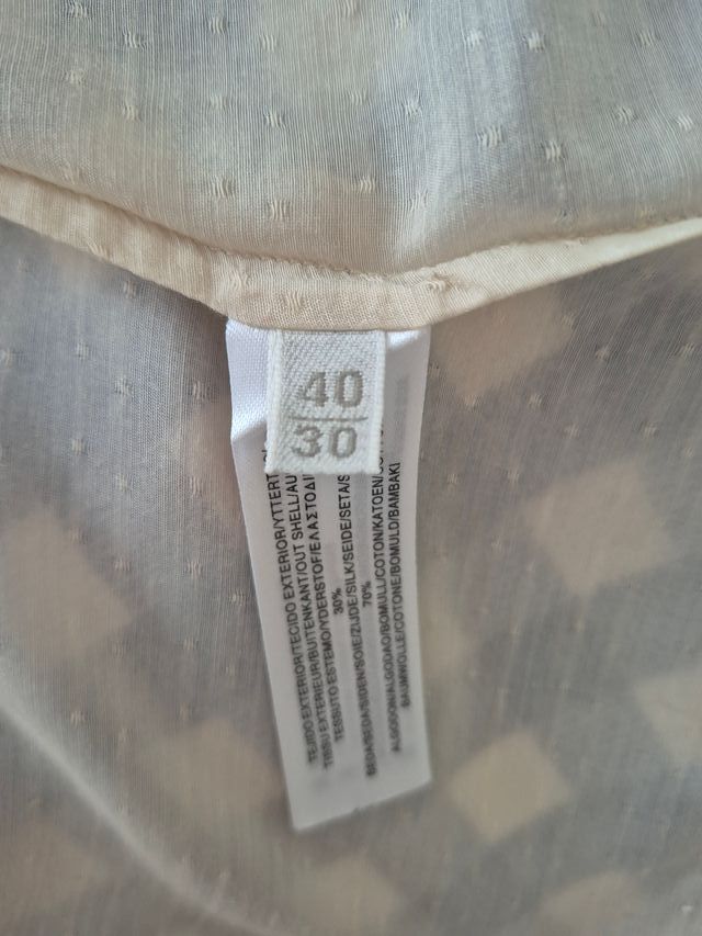 Vestido Massimo Dutti Blanco Boho Largo