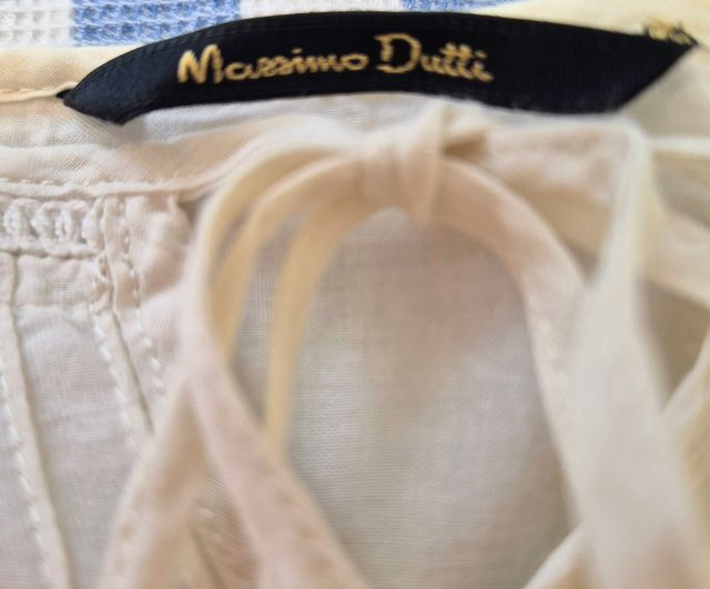 Vestido Massimo Dutti Beige Encaje