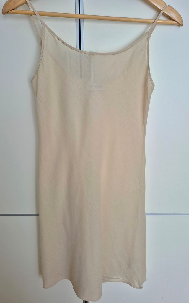 Vestido Massimo Dutti Beige Encaje