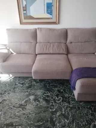 Sofá chaise longue 3 plazas tela