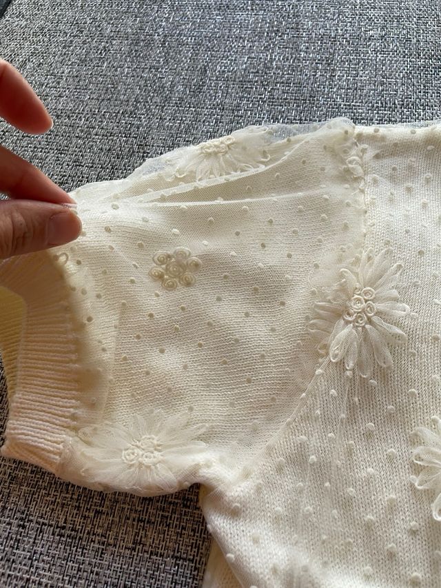 Camiseta de punto con encaje