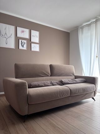 Divano 3 posti in tessuto tortora