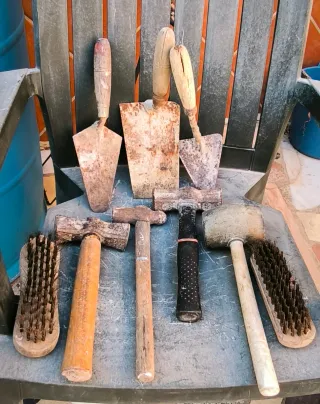 Lote de herramientas de construcción