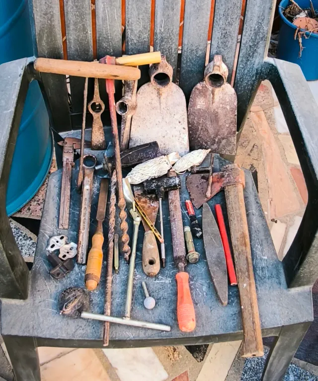 Lote de herramientas de construcción