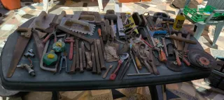 Lote de herramientas de construcción