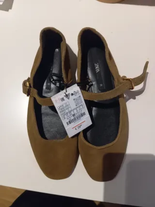 Manoletinas ZARA Marrones Talla 38