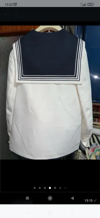 Traje de comunión marinero blanco y azul. Talla 14