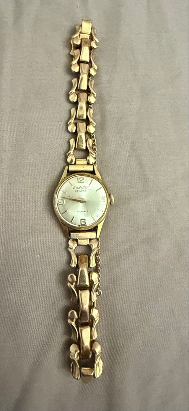 Reloj Kadillac de Luxe plaque Oro Vintage