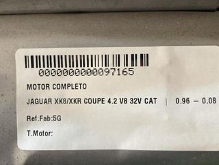 5g motor jaguar xk8/xkr coupe 4.2 v8 32v cat 97165