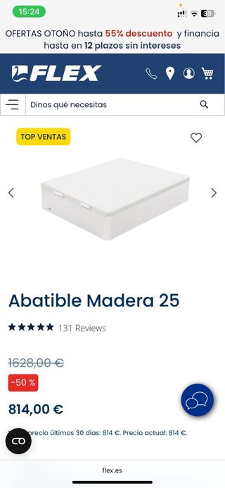 Canapé Abatible Madera Flex 180x200