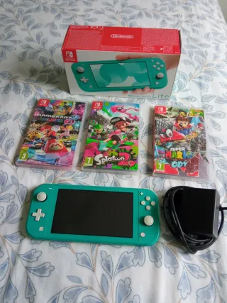 Nintendo Switch Lite Turquesa + 3 Juegos
