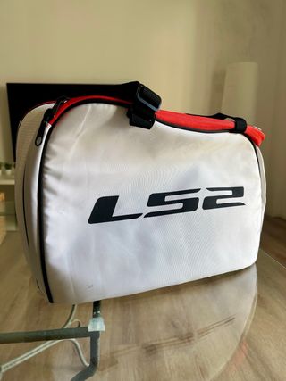 Bolso LS2 Blanco con detalles rojos
