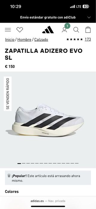 Zapatillas Adidas Adizero EVO SL