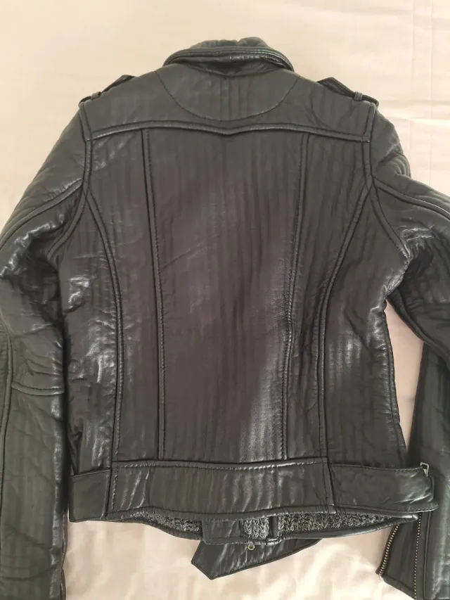 Cazadora cuero Maje negra