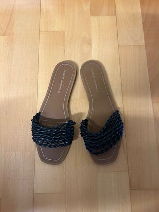 Sandalias Zara Negras Trenzadas