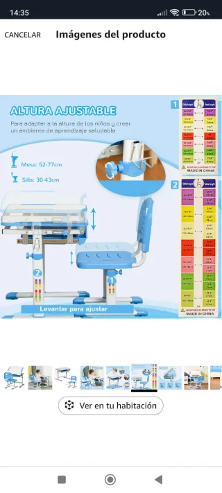 Pupitre infantil 2 en 1 azul