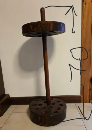 Porta bastoni artigianale in legno
