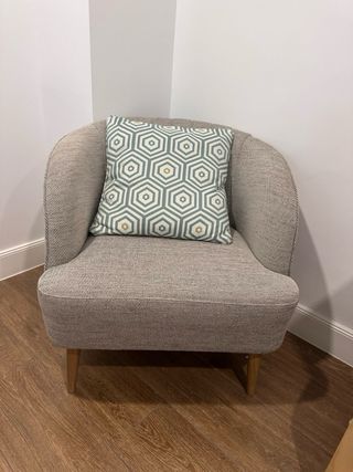 Sillón Fullosa Beige y Teal