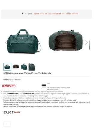 Conjunto 2 Bolsas de Viaje Roncato Verdes. 