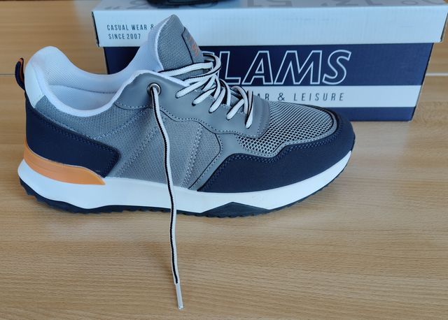 Sneakers NUOVE, GLAMS blu/grigio/arancioni