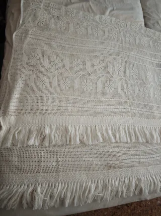 Colcha ganchillo algodón cama 135