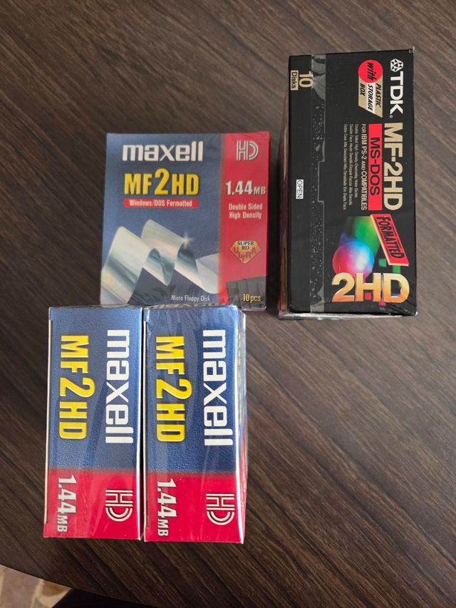 N° 4 confezioni Maxell, TDK MF2HD 1.44MB HD Floppy