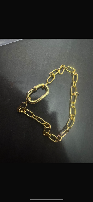 Pulsera Plata S925 eslabones dorados