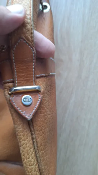 Bolso Christian Dior Cuero Marrón y Beige