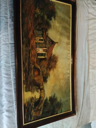 Cuadro antiguo óleo paisaje