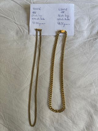 Cadenas de oro 18 kilates 