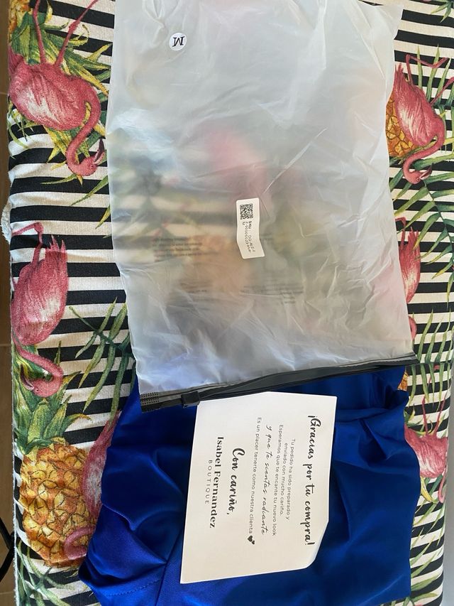 Vestido Isabel Fernandez azul escote V