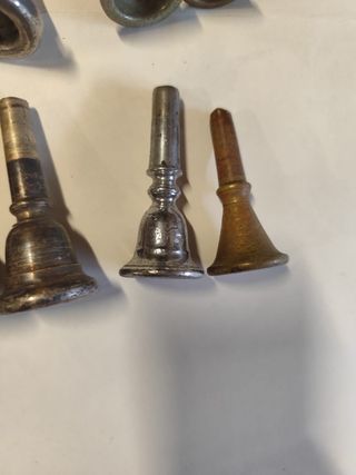 Lote 8 boquillas metal trompeta antiguas