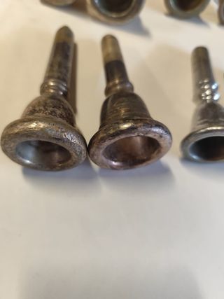 Lote 8 boquillas metal trompeta antiguas