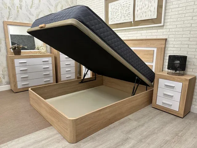 Canapé abatible madera y tela