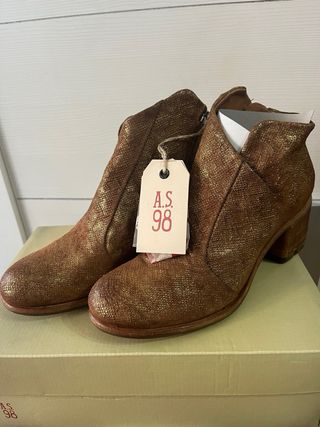 Botines A.S. 98 Marrón/Dorado Talla 39