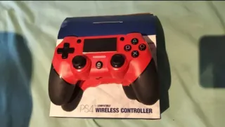 Mando PS4 compatible inalámbrico rojo