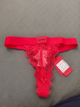 Tanga Hugo Boss Rojo Encaje