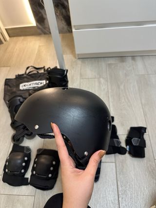 Patines en línea negros talla 38 + equipo
