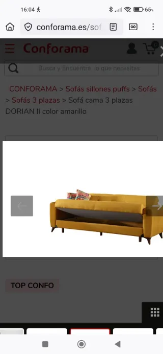 Sofá Cama Clic Clac Conforama Amarillo