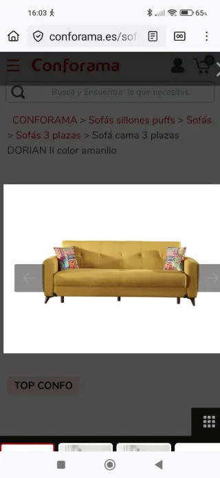 Sofá Cama Clic Clac Conforama Amarillo