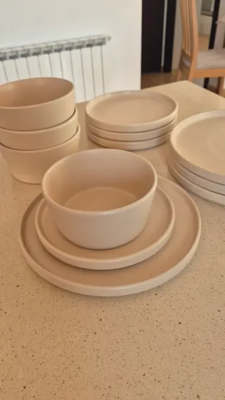 Vajilla Sklum Beige Cerámica