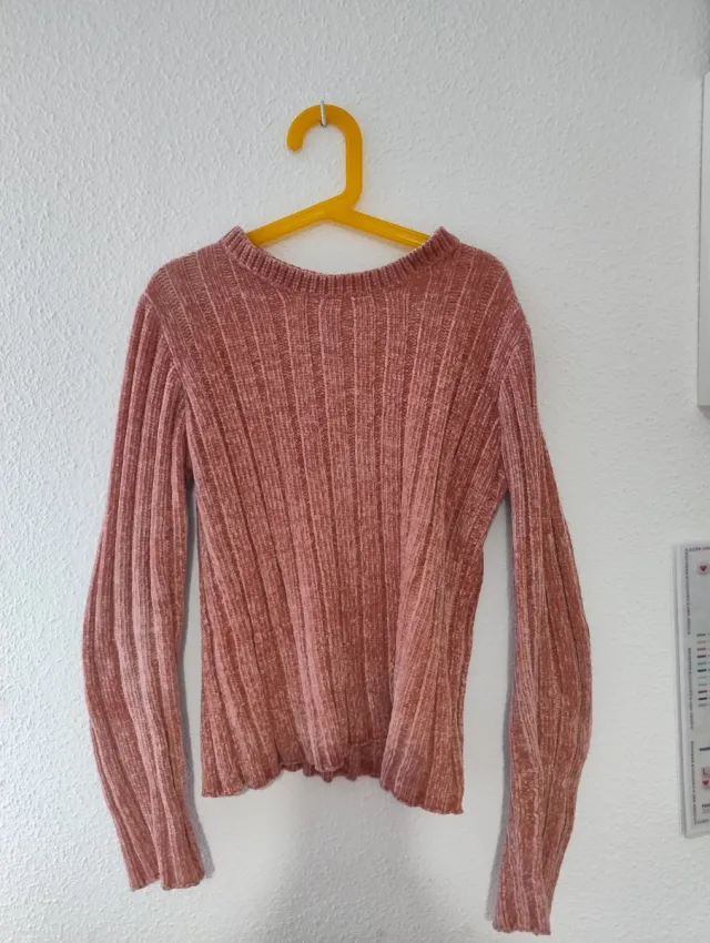 Jersey Bershka rosa canalé