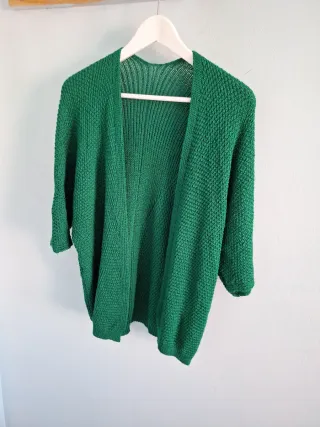 Chaqueta de punto manga corta verde