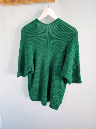 Chaqueta de punto manga corta verde