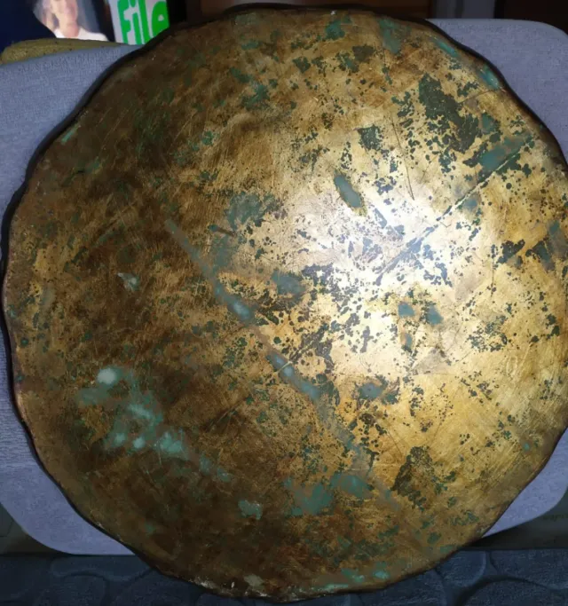 Vassoio Legno Stile Fiorentino Nero Oro anni 50-70