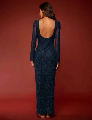 Vestido elegante azul 
Talla: XS, S, M, L,  XL