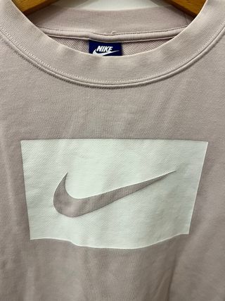 Felpa Nike Rosa Chiaro Logo Bianco Taglia S