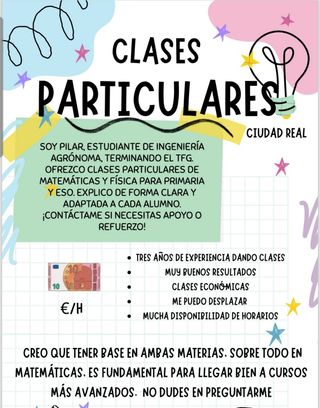 Clases particulares de matemáticas y física
